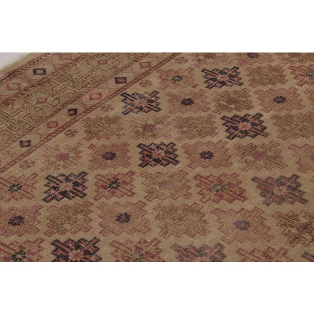 1920s Antique Khotan Rug, Beige and Pink Floral Geometric Pattern - Rug & Kilim For Sale - Image 5 of 8