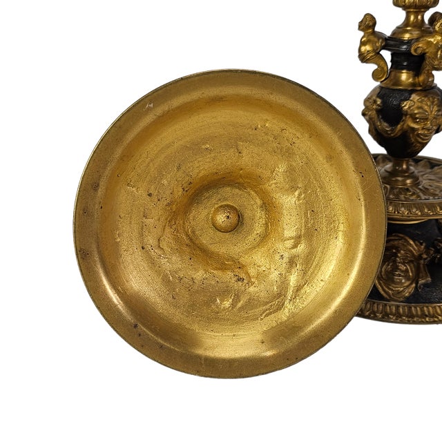 Late 19th Century Renaissance Revival Gilt and Patinated Metal Candlesticks, Pair For Sale - Image 13 of 13