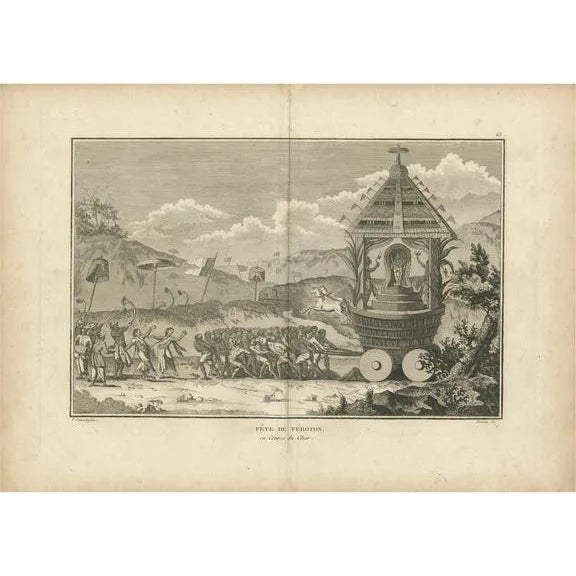 After Sonnerat, Hindu Festival Procession with Vishnu Cart, 1806, Engraving For Sale
