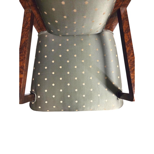 Early 20th Century French Art Deco Desk / Arm / Side/ Occasional Chair Thuya Wood & Silver Leaf- Attributed to M. Dufrene For Sale - Image 12 of 12