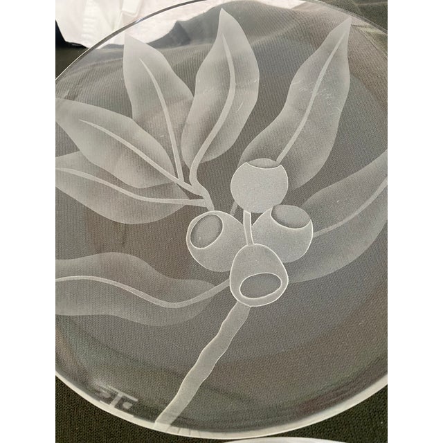 1930s Dorothy Thorpe Art Deco Acid Etched Olive and Leaves Plates, Set/4 For Sale - Image 5 of 5