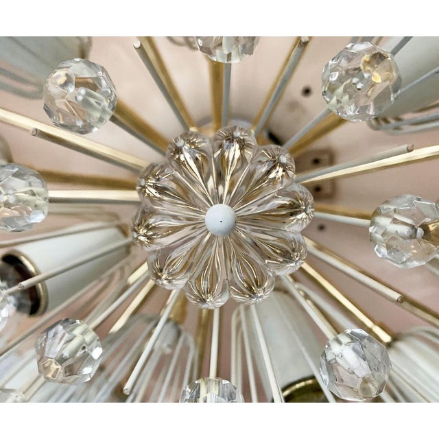 Austrian Flower Snowflake Ceiling Lamp by Emil Stejnar for Rupert Nikoll, Vienna, Austria, 1950s For Sale - Image 13 of 18