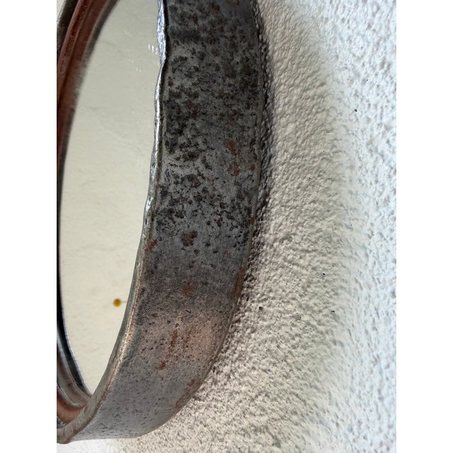 Brutalist Metal and Chain Mirror, 1950s For Sale - Image 6 of 18