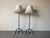 Mid-Century Modern 1980s Vintage Metal Tripod Floor Lamps With Double Socket & Brass Pull Chains – A Pair For Sale - Image 3 of 12