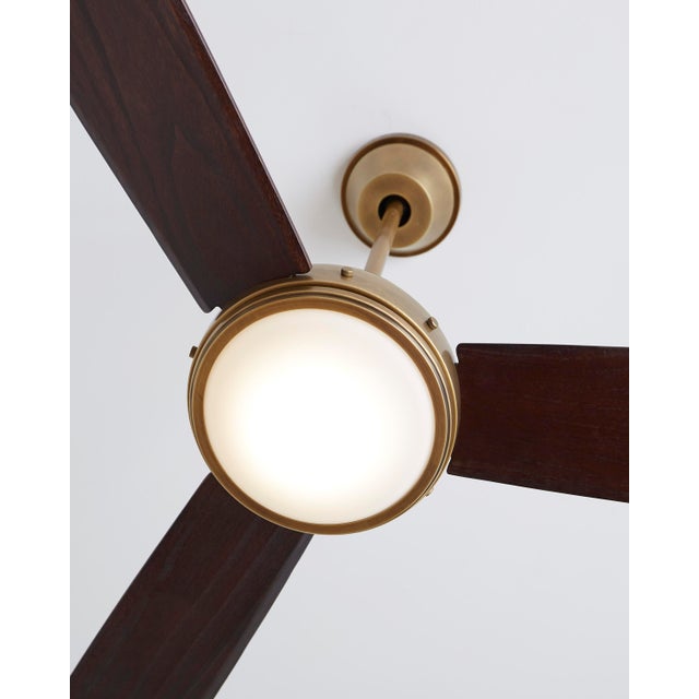 Metal Thomas O'Brien by Visual Comfort Fan Hicks 60" LED Ceiling Fan in Hand Rubbed Antique Brass For Sale - Image 7 of 9