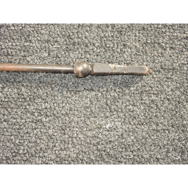 Fp5 Vintage French Country Brown Fireplace Tools W 4 Tools For Sale - Image 10 of 13