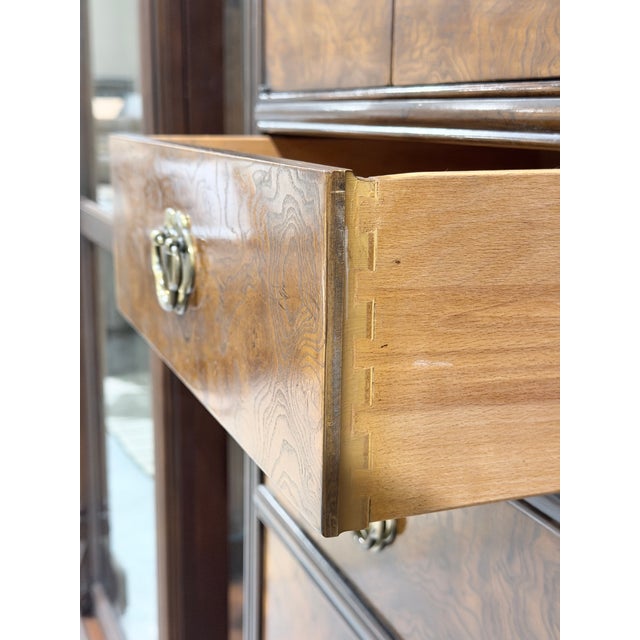 Late 20th Century Drexel Heritage Burlwood Chinoiserie Lingerie Chest For Sale In New York - Image 6 of 10
