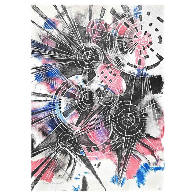 Umberto Mastroianni, Composition, Original Lithograph, 1980s For Sale