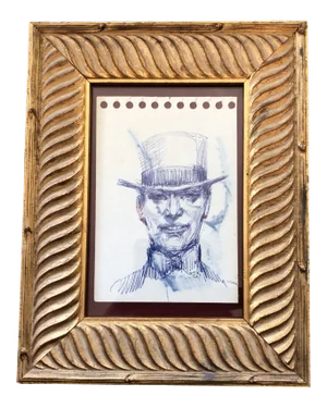 Original Vintage Ink Sketch Drawing Mad Hatter 1980s