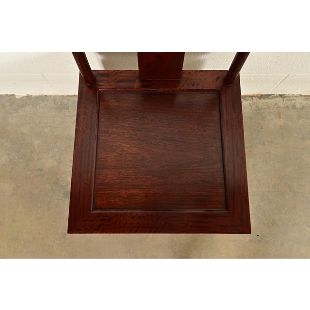Brown Antique Chinese Carved Rosewood Dining Chairs With Mother of Pearl Inlay, Circa 1890s For Sale - Image 8 of 13