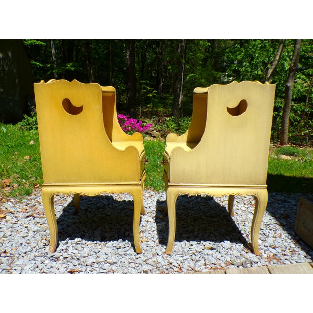 1940s Vintage Pair French Provincial Nightstands Shabby Chic Two Tier End Tables For Sale - Image 5 of 12