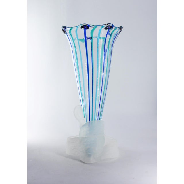A unique two-piece design, this grand cornucopia vase stands an impressive 53 cm tall, making it a standout decorative...