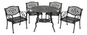 American Cast Metal Patio Furniture Set, 5 Pieces