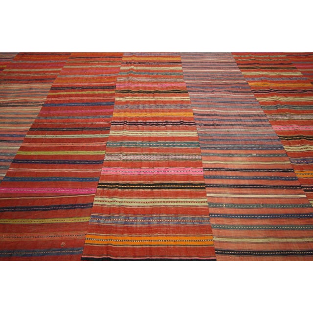 Mid 20th Century Vintage Turkish Striped Kilim Rug - 09'07 X 12'11 For Sale - Image 5 of 7