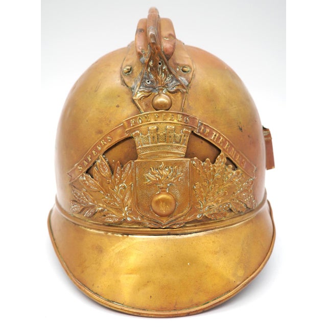 Copper Early 20th Century French Fire Helmet, France, 1890s For Sale - Image 8 of 10