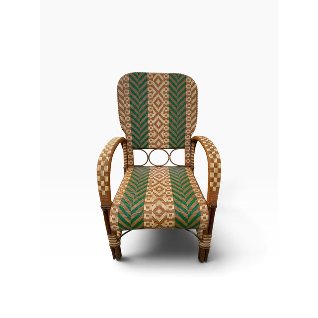 Rattan Armchairs in the style of Audoux Minet, France, 1950s, Set of 2 For Sale - Image 9 of 18