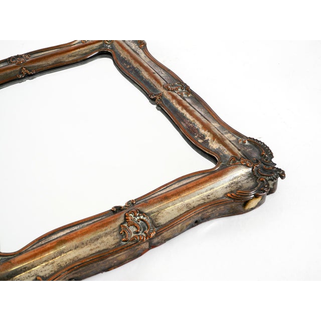 Wooden Table Mirror with Silver-Plated Frame, 1930s For Sale - Image 11 of 18