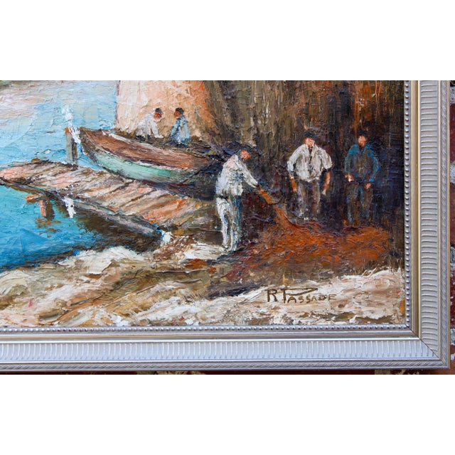 Antique French Signed Original Sailboat Oil Painting For Sale - Image 4 of 13