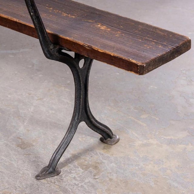 Vintage English Church Bench in Cast Metal, 1940s For Sale - Image 12 of 13