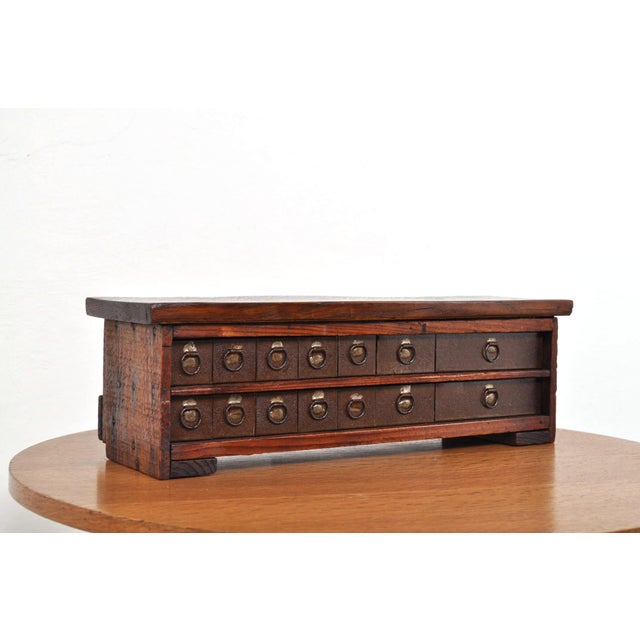 Truly beautiful, a completely authentic and unique watchmaker's chest of drawers. Made of oak and pine. Dating circa 1920....