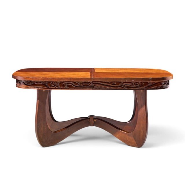 Wood Witco Style Pulaski Oceanic Mid Century Expanding Dining Table With 1 Leaf For Sale - Image 7 of 10
