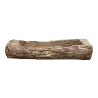 Vintage Elm Wood Trough For Sale