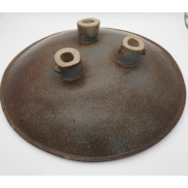 Vintage Brutalist Ceramic Footed Bowl, 1980s For Sale - Image 10 of 12