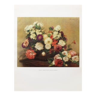 1950s After Henri Fantin-Latour "Flowers", First Edition Swiss Full-Color Print For Sale