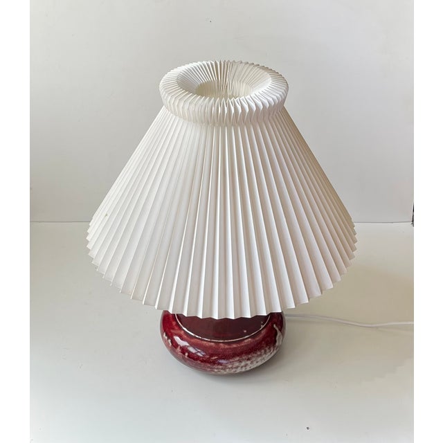 Mid-Century Oxblood Red Stoneware Table Lamp from Desiree & Le Klint, 1960s For Sale - Image 9 of 11
