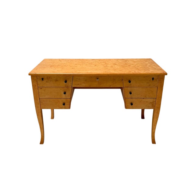 Art Deco Swedish Desk in Birdseye Maple, 1940s For Sale - Image 14 of 14