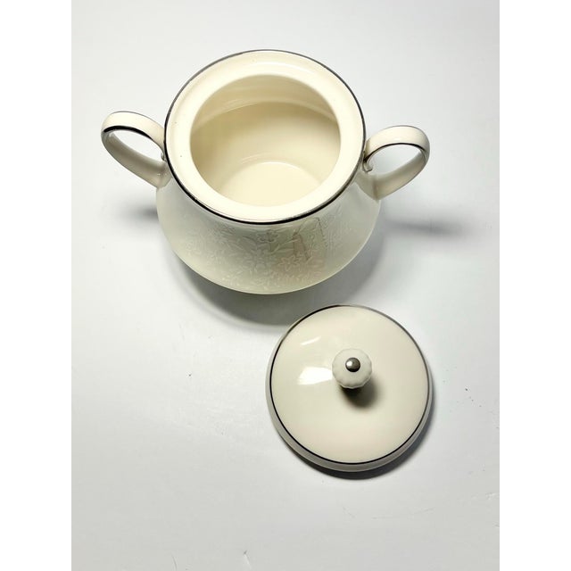 2000 - 2009 Noritake “Chandon, Platinum” Bone China Dinnerware Hostess Set - 7 pcs For Sale - Image 5 of 12