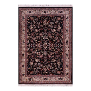 Shabby Chic 1990's Pak-Persian Black/Gray Wool Rug - 3'0'' X 5'1'' For Sale