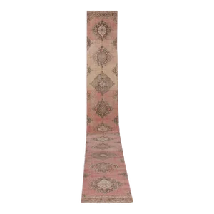 1960s Turkish Oushak Runner 2'6'' X 24'1''