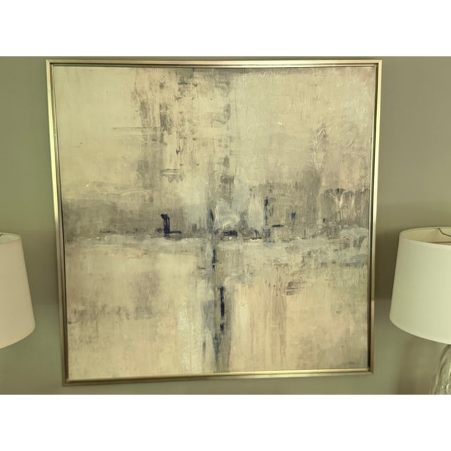 Tim O'Toole for Ethan Allen Abstract Cityscape Hand-Embellished Giclee on Canvas For Sale - Image 4 of 4