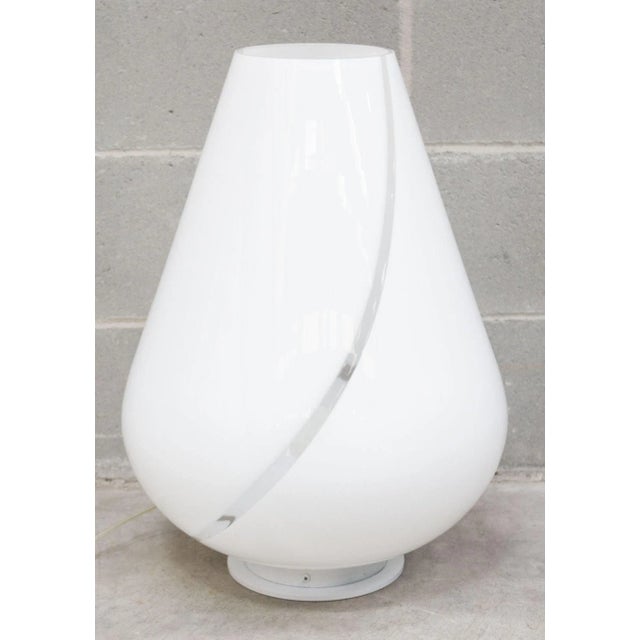 White Table Lamp in White Murano Glass, 1970s For Sale - Image 8 of 8