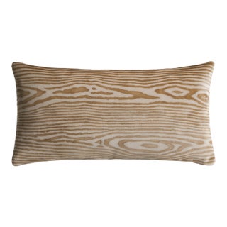 Kevin O'Brien Woodgrain Coyote Mini Cut Velvet Pillow For Sale