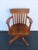 Early 1900s Tiger Oak Swivel Adjustable Office Desk Side Accent Chair 6663 For Sale - Image 16 of 16