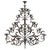 Large Wrought Iron Candle Holder Wall Light, 1700, with 15 flames arranged on an elegant pyramid-shaped iron structure....