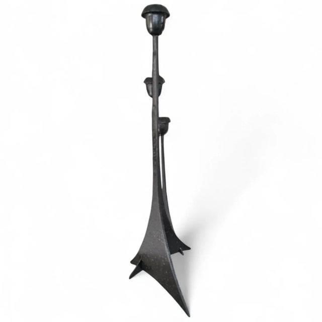 Mid 20th Century Vintage Brutalist Paul Evans Style Candle Holder For Sale - Image 5 of 10