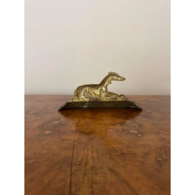 Antique Edwardian Brass Greyhound Fire Dogs, 1900, Set of 2 For Sale - Image 6 of 7