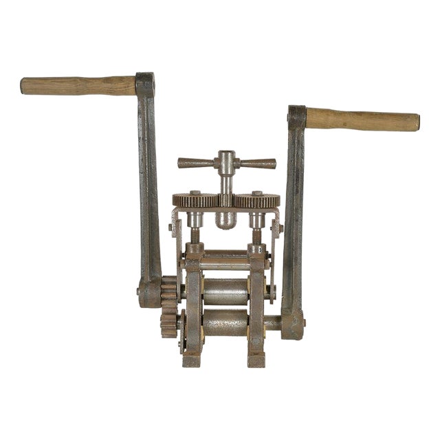 20th Century Rolling Mill with 2 Cast Iron Cranks For Sale