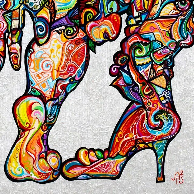Abstract Alexander Arshansky, "A Contortionist" Abstract/Cubist Piece For Sale - Image 3 of 3