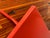 Coral Laquered Mid-Century Danish Modern Minimalist Trestle Dining Table C1960s For Sale - Image 13 of 14