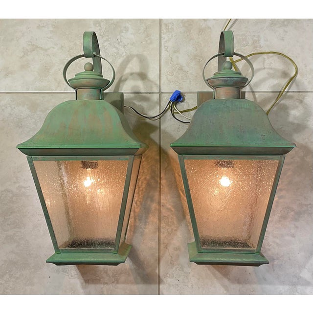 American Pair of Vintage Solid Brass Lanterns - Timeless Elegance for Your Home For Sale - Image 3 of 18