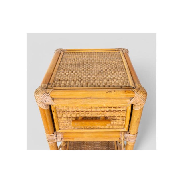 Vintage Rattan Cabinet with Drawer and Shelves, 1960s-1970s For Sale - Image 8 of 11