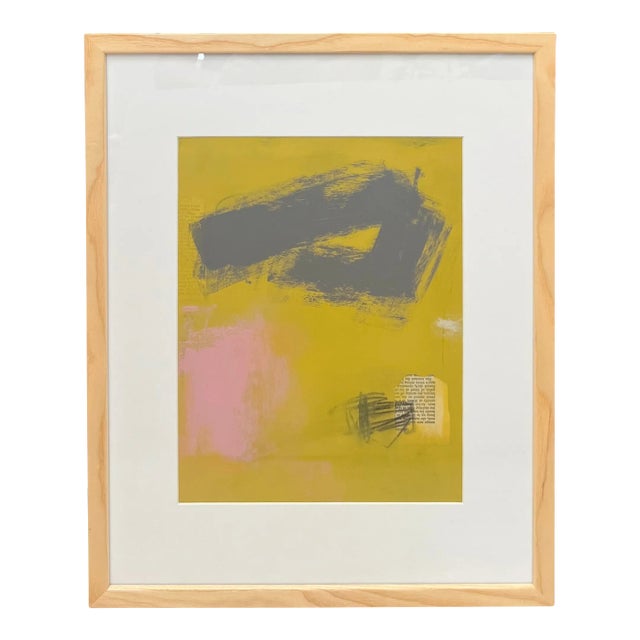 "Archery" Contemporary Original Abstract Painting on Paper, Framed For Sale