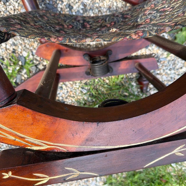 Wood Antique 19th Century Eastlake Rocking Chair With Springs For Sale - Image 7 of 9