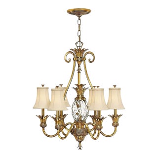Late 20th Century Brass and Glass Pineapple Chandelier by Hinkley For Sale