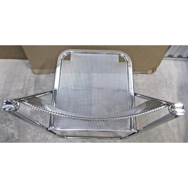 Matching Pair of Perforated Chrome Tamara Folding Chairs From Arrben, Italy 1970s For Sale - Image 11 of 12