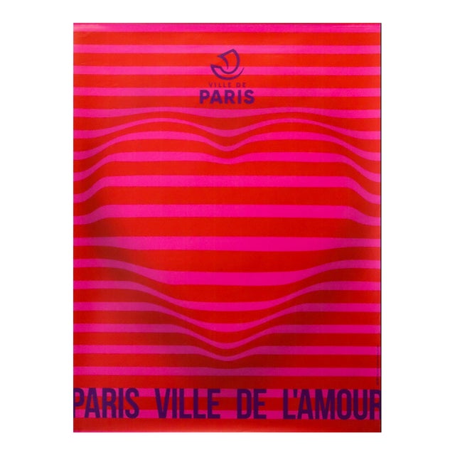 2026 French Ville De Paris Poster - Paris Ville De l'Amour (Stripes) For Sale